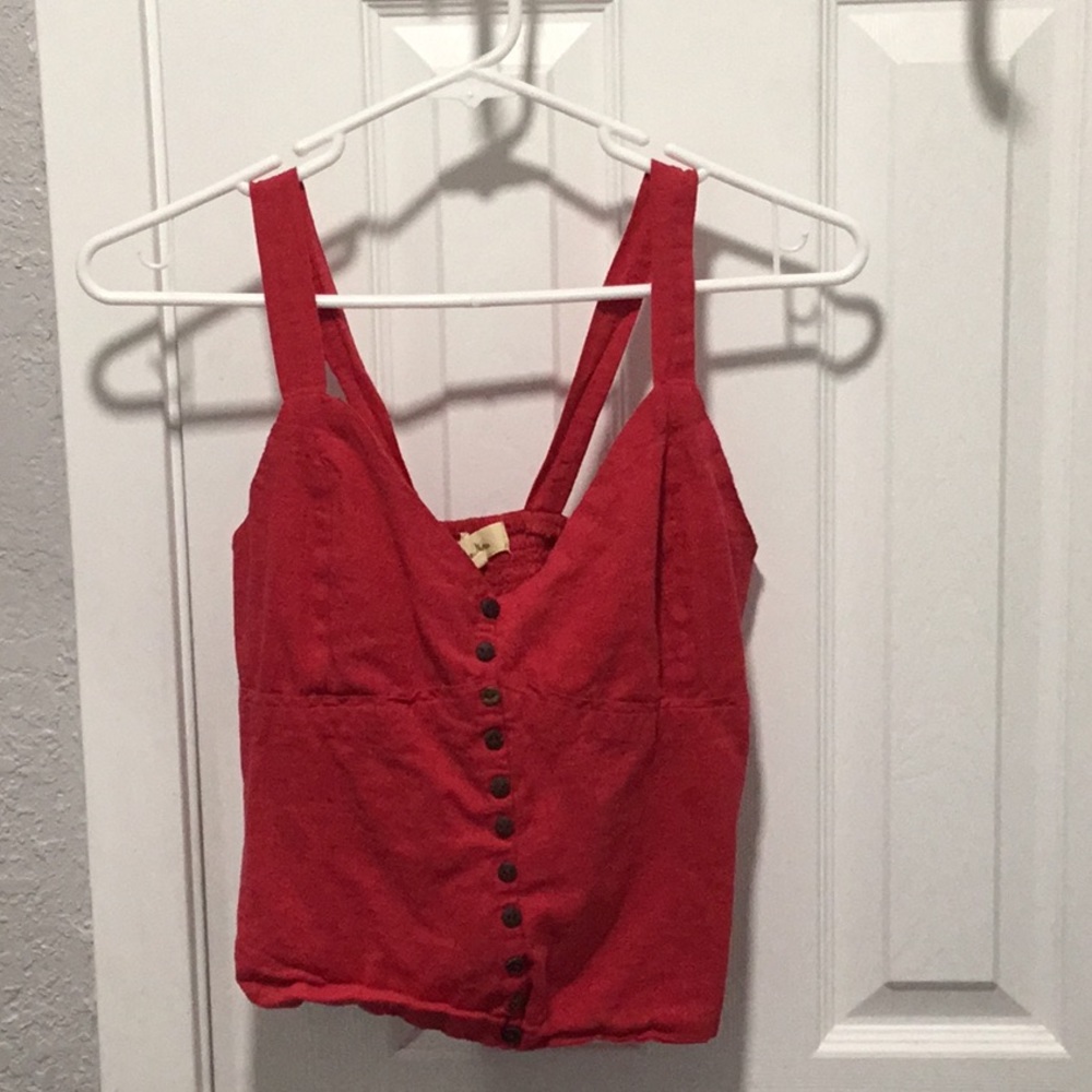 red button up tub top